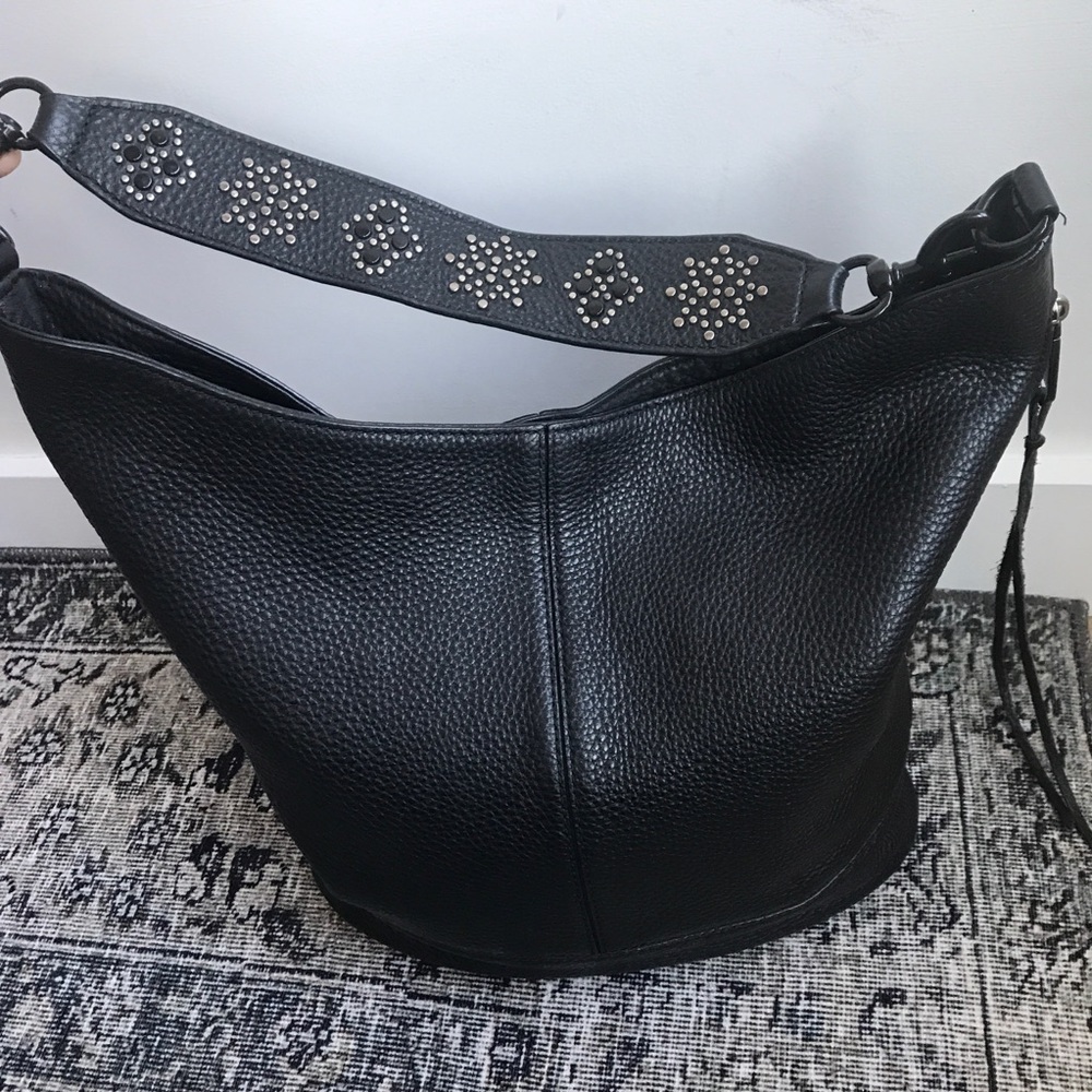 Rebecca Minkoff black hobo bag with beaded strap